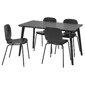 [오빠랑] 이케아 LISABO / SVENBERTIL 테이블+의자4 블랙 292.521.82