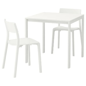 [오빠랑]이케아 MELLTORP / JANINGE 테이블+의자2 화이트 192.463.80