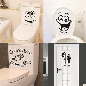 해외 무료배송 크리 에이 티브 재밌는 방수 스티커 욕실 WC 화장실 장식 홈 장식 화장실 스티커 홈 인테리어 스티커 포스터