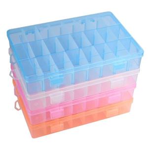 해외 무료배송 생활 필수 24 구획 저장 상자 구슬 반지를위한 실제적인 조정 가능한 플라스틱 상자 보석 전시 조직자