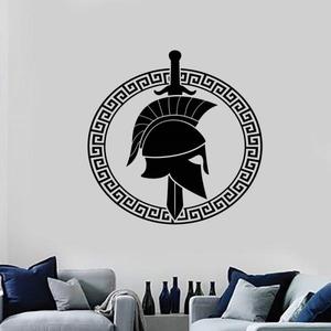 해외 무료배송 Vinyl wall decals home decoration living room bedroom art deco spartan greek warrior sword s