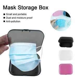 해외 무료배송 2020 새로운 작은 마스크 케이스 스토리지 박스 휴대용 일회용 얼굴 마스크 컨테이너 안전 마스크 스토리지 박스 주최자 폴더 클립