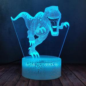 해외 무료배송 3D 램프 공룡 7 색 Led RGB 야간 조명 어린이 아기 소년 잠자는 방 장식 무드 램프 어린이 생일 크리스마스 램프