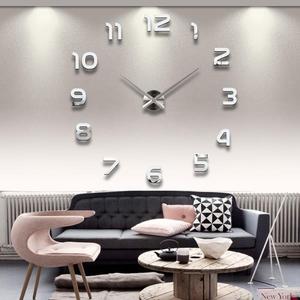 해외 무료배송 2020 무료 배송 새로운 시계 시계 벽시계 Horloge 3d Diy 아크릴 거울 스티커 홈 인테리어 거실 석영 바늘