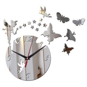 해외 무료배송 아크릴 거울 판매 벽시계 시계 쿼츠 시계 Horloge Reloj De Pared 현대 디자인 거실 정물 Duvar Saati