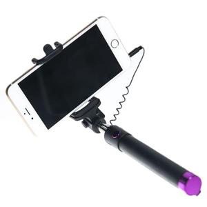 해외 무료배송 20cm-80cm Selfie Foldable 연장 가능한 텔레스코픽 막대 케이블 범위 유선 Monopod 휴대 전화 홀더 3.5mm 잭 Selfie 스틱