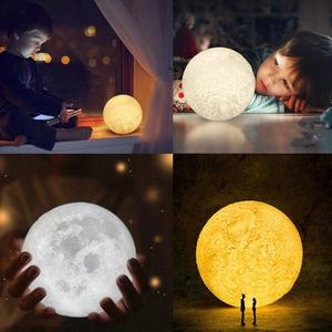해외 무료배송 3D 인쇄 LED 문 빛 분위기 변경 귀여운 밤 램프 모양의 어린이위한 홈 장식 램프 아기 밤 빛 새해 선물 11cm