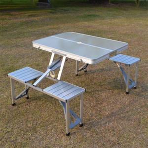 해외 무료배송 야외 접이식 테이블 의자 캠핑 알루미늄 합금 피크닉 테이블 방수 내구성 접이식 테이블 데스크 비치 테이블