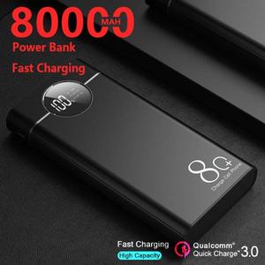 해외 무료배송 휴대용 80000mah 보조베터리 빠른 충전 대용량 PoverBank 더블 USB 외부 배터리 아이폰 Xiaomi 삼성