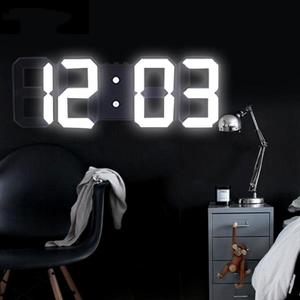 해외 무료배송 Anpro 3D 대형 LED 디지털 벽시계 날짜 시간 섭씨 야간 조명 디스플레이 테이블 탁상 시계 알람 시계 거실에서