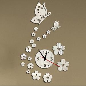 해외 무료배송 새로운 뜨거운 아크릴 시계 시계 벽 시계 현대 디자인 3d 크리스탈 거울 시계 홈 인테리어 거실
