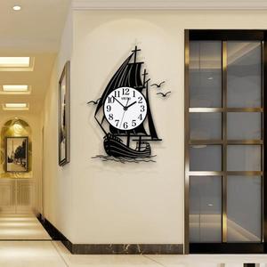 해외 무료배송 바람과 파도를 타고 침묵 벽 시계 쿠퍼 Antlers 현대 디자인 홈 장식 벽시계 시계 홈 거실 장식