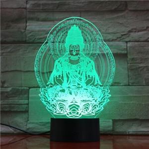 해외 무료배송 3D Led 램프 종교 홈 머리맡 장식 부처님 동상 USB 분위기 빛 여러 가지 빛깔의 테이블 조명 688