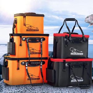 해외 무료배송 Loogdeel 휴대용 지퍼 낚시 양동이 야외 접는 EVA 낚시 가방 라이브 물고기 양동이 5 크기 캠핑 하이킹 낚시 가방