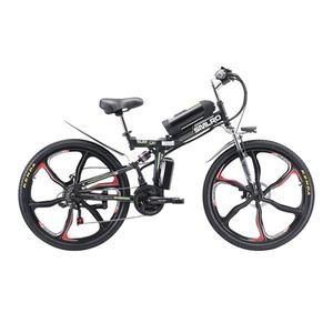 해외 무료배송 접이식 전기 자전거 48V 10AH 리튬 배터리 26 인치 성인 전원 350W 모터 보조 오프로드 가변 속도 산악 자전거