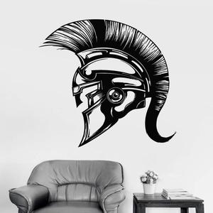 해외 무료배송 Vinyl wall decal home decoration living room bedroom art deco spartan helmet warrior ancient