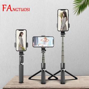 해외 무료배송 FANGTUOSI 3 1 무선 블루투스 Selfie 스틱 알루미늄 핸드 헬드 Monopod 미니 삼각대 IOS 안드로이드에 대한 셔터 원격