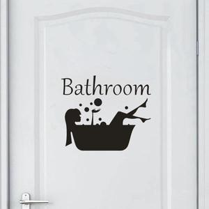 해외 무료배송 욕실 벽 스티커에 아름다움 소녀 예술적 디자인 스티커 홈 장식 벽 스티커 유리 창 데코에 대 한 스티커