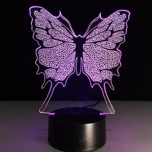 해외 무료배송 아름 다운 나비 led 밤 빛 램프 7 색 마법의 분위기 빛 침실 장식 미술 선물 gx137