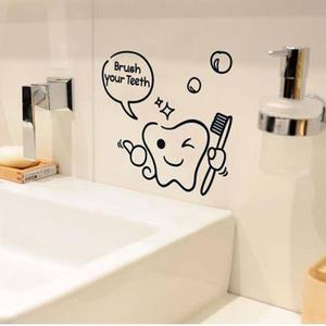 해외 무료배송 1pc 재미 있은 미소 욕실 벽 스티커 화장실 홈 장식 방수 벽 전사 술 화장실 스티커 장식 포스터